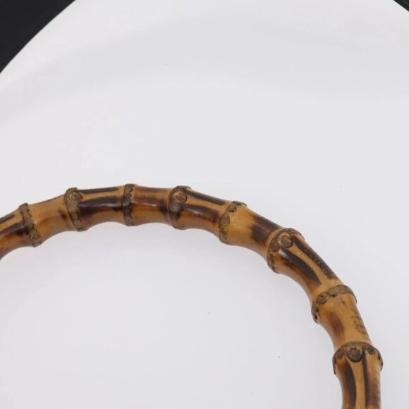 GUCCI Bamboo Shoulder Bag Suede 2way Black Gold - Picture 10 of 16